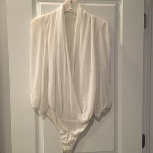 White Plunge Bodysuit